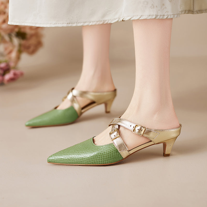 Brielle Mules in pelle genuina