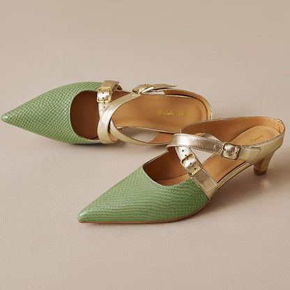 Brielle Mules in pelle genuina