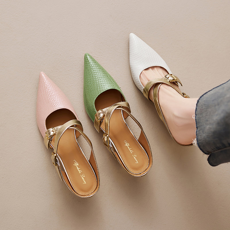Brielle Mules in pelle genuina