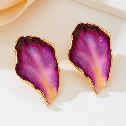 Orecchini pendenti a forma di petalo, vistosi