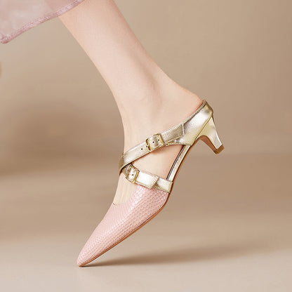Brielle Mules in pelle genuina