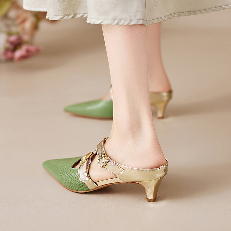 Brielle Mules in pelle genuina