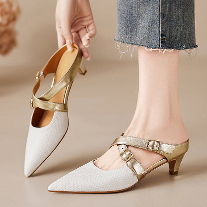 Brielle Mules in pelle genuina