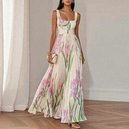 Oriah | Vestido largo de corte en A con estampado floral