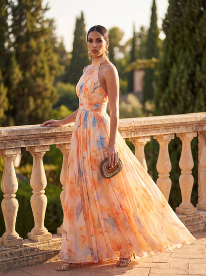 Aurora | Vestito con scollo a halterneck