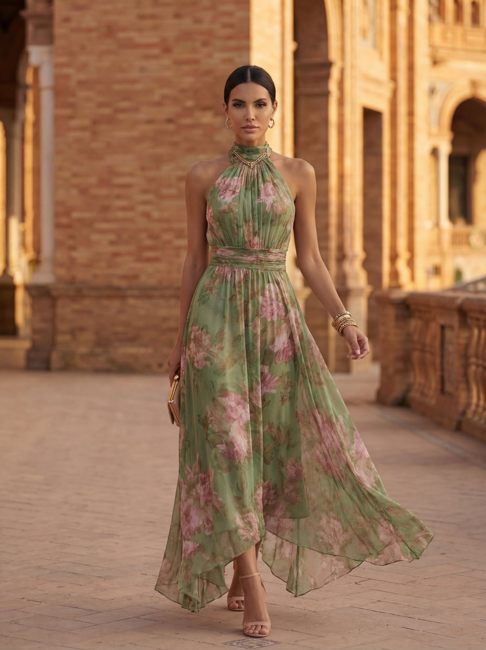 Olivia | Abito lungo in chiffon