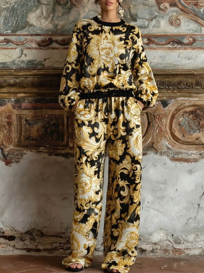 Set di loungewear Ava con motivo floreale barocco