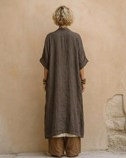 Giulia - Set da tre pezzi bohemiano nomade in grigio scuro e marrone con motivo tribale