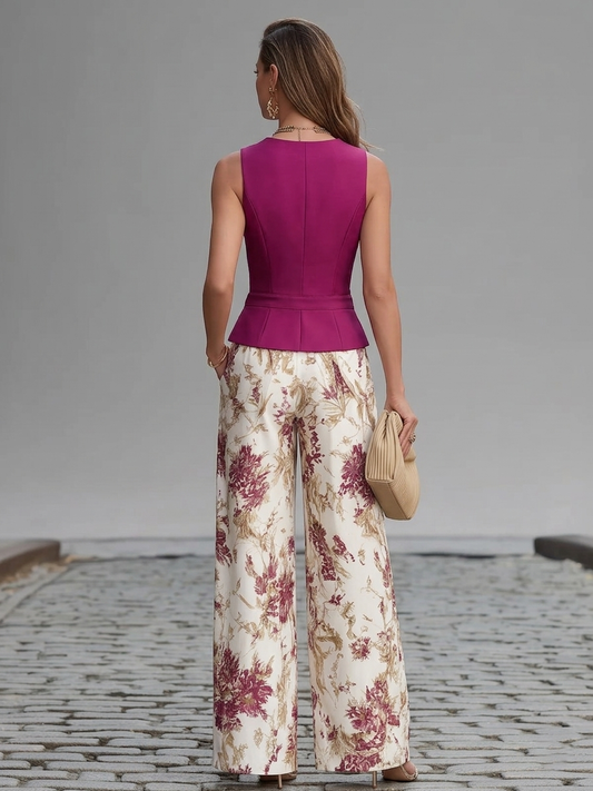 Beatrix Set di Pantaloni con Stampa Floreale