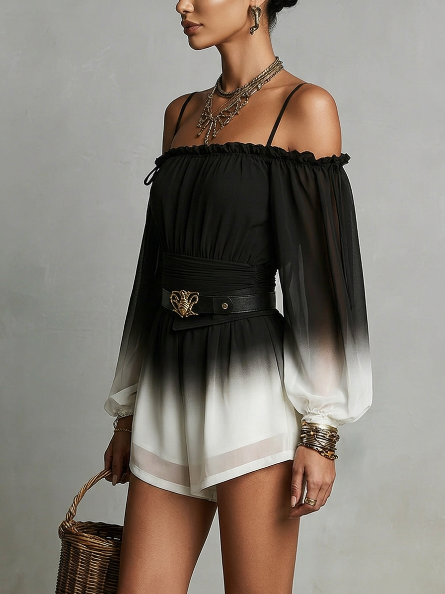 Tuta bianca in chiffon
