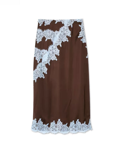 Completo di top e gonna con pannello in pizzo Avalon