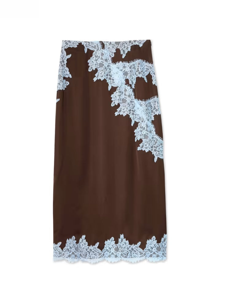 Completo di top e gonna con pannello in pizzo Avalon