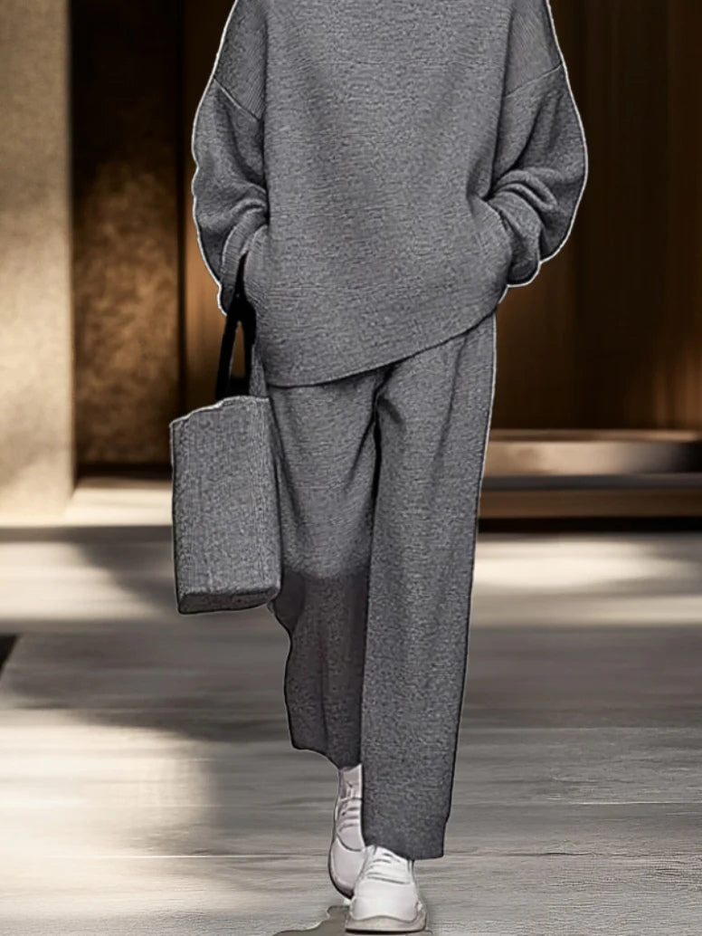 Set di top grigio Ariel e pantaloni a gamba larga