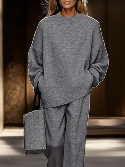 Set di top grigio Ariel e pantaloni a gamba larga