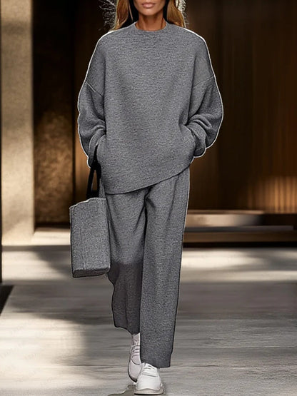 Set di top grigio Ariel e pantaloni a gamba larga