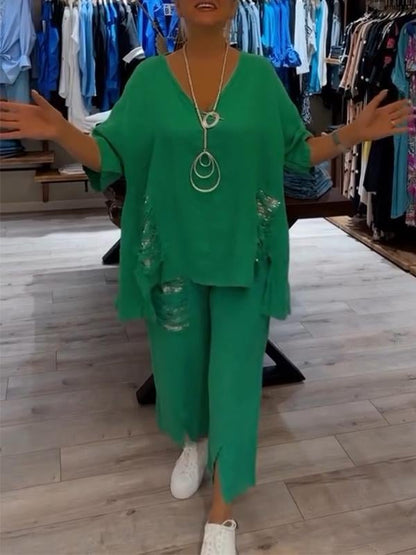 Bianca | Elegante set estivo a due pezzi per i giorni di sole