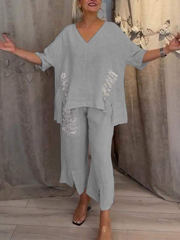 Bianca | Elegante set estivo a due pezzi per i giorni di sole