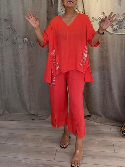 Bianca | Elegante set estivo a due pezzi per i giorni di sole