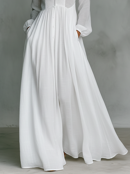 Elisa · Vestito lungo minimalista con collo alto
