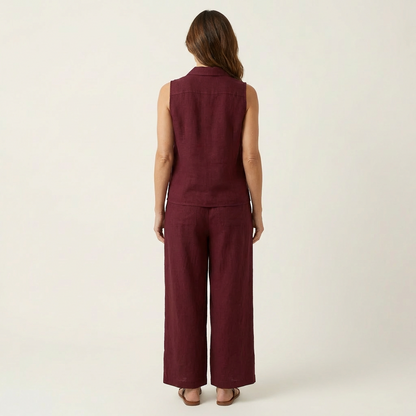 Twiila | Set con top avvolgente e pantaloni a gamba larga