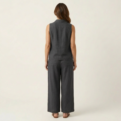 Twiila | Set con top avvolgente e pantaloni a gamba larga
